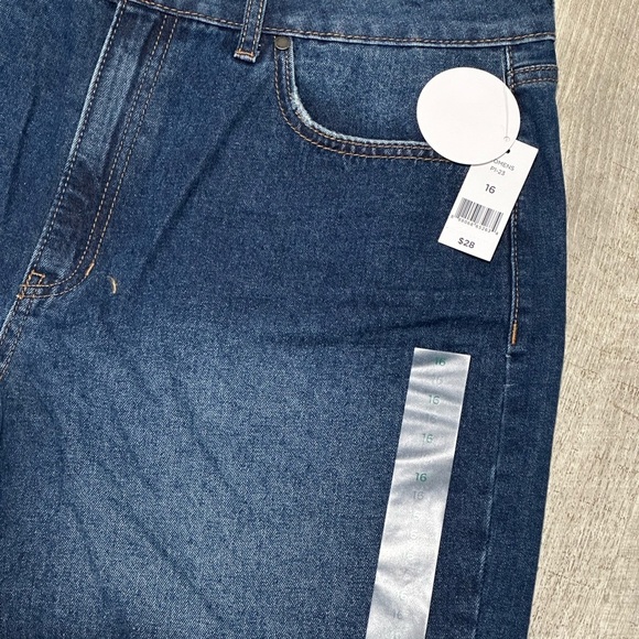 Women's Dip 16 XL 1X Denim Jeans Shorts Navy Blue High Rise Cut Offs Hem NWT - Picture 5 of 10